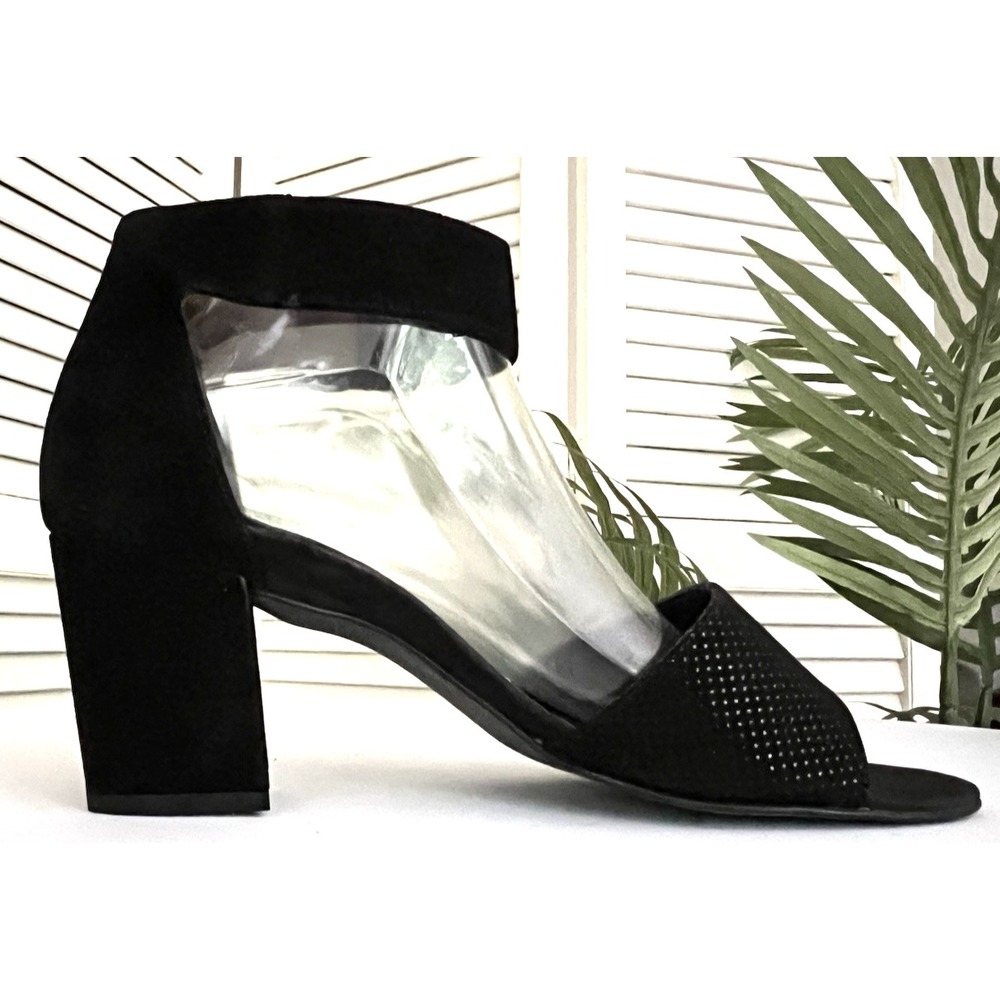 Paul Green Size 7.5 / US 10 Black Suede Heels Sandals Ankle Strap